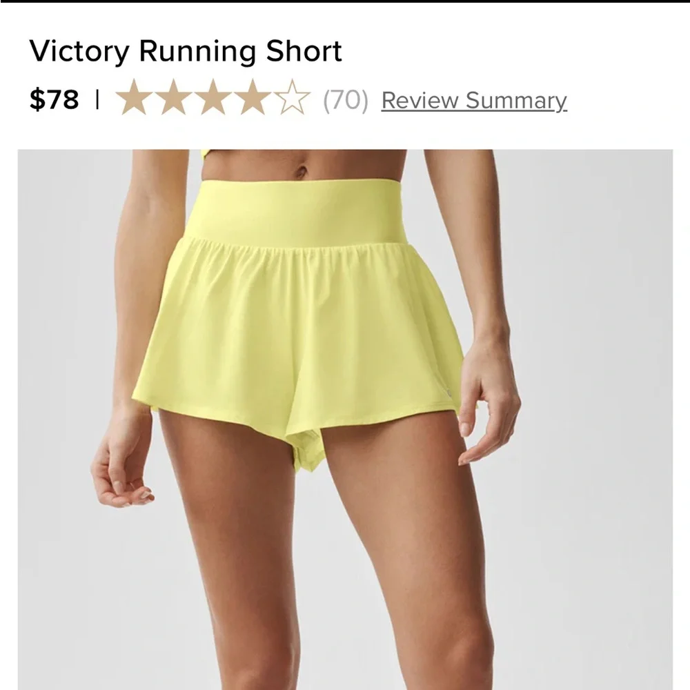 VGUC ALO Victory Running Shorts. Size Medium. Color is Sunshine